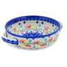 Polish Pottery Round Baker with Handles 8&quot; Wreath Of Bealls