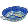 Polish Pottery Round Baker with Handles Medium Sweet Nectar UNIKAT