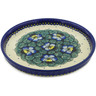 Polish Pottery Round Platter 10&quot; Flower In The Grass UNIKAT