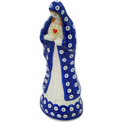 Polish Pottery Sacral Figurine 9&quot; Blue Eyes