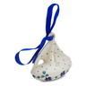Polish Pottery Sailboat Ornament 3&quot; Lucky Blue Clover