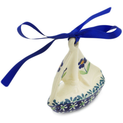 Polish Pottery Sailboat Ornament 3&quot; Mariposa Lily