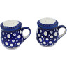 Polish Pottery Salt and Pepper Set 4&quot; Blue Eye Scatter UNIKAT