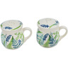 Polish Pottery Salt and Pepper Set 4&quot; Fern Frenzy UNIKAT