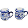 Polish Pottery Salt and Pepper Set 4&quot; Flower Clouds UNIKAT