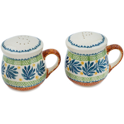 Polish Pottery Salt and Pepper Set 4&quot; Lemon Tree