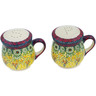 Polish Pottery Salt and Pepper Set 4&quot; Sunshine Grotto UNIKAT