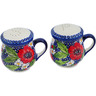 Polish Pottery Salt and Pepper Set 4&quot; Vivid Garden UNIKAT