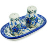 Polish Pottery Salt and Pepper Set 5&quot; Blue Blossom