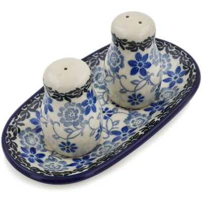 Polish Pottery Salt and Pepper Set 5&quot; First Snow