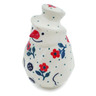 Polish Pottery Salt Shaker 4&quot; Flowering Scarlet Flax