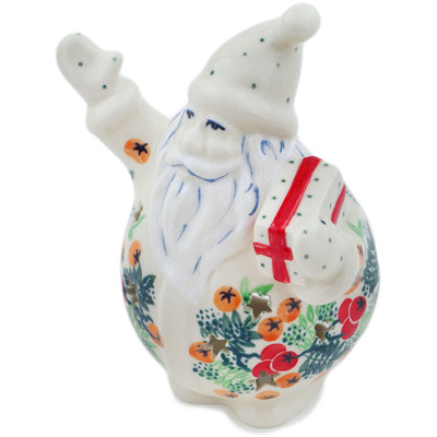 Polish Pottery Santa Candle Holder 5&quot; Cherry Tomato Garden