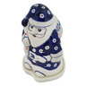 Polish Pottery Santa Candle Holder 6&quot; Peacock Forget-me-not