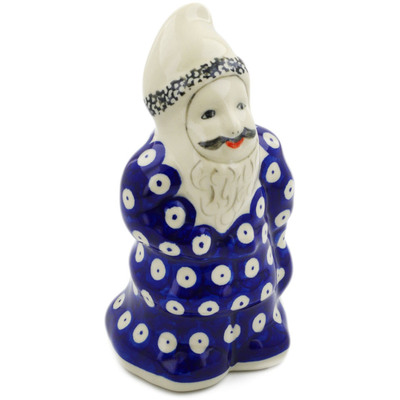 Polish Pottery Santa Claus Figurine 7&quot; Blue Eyed Peacock
