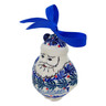 Polish Pottery Santa Claus Ornament 4&quot; Currant Wreath UNIKAT