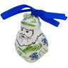 Polish Pottery Santa Claus Ornament 4&quot; Fern Frenzy UNIKAT