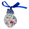 Polish Pottery Santa Claus Ornament 4&quot; Full Blossom