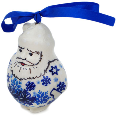 Polish Pottery Santa Claus Ornament 4&quot;