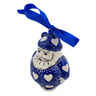 Polish Pottery Santa Claus Ornament 4&quot; Heart&#039;s Full Of Love