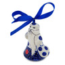 Polish Pottery Santa Claus Ornament 4&quot; Lights In The Sky