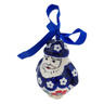 Polish Pottery Santa Claus Ornament 4&quot; Poppies And Ferns