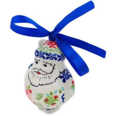 Polish Pottery Santa Claus Ornament 4&quot; Precious Pentas UNIKAT
