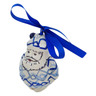 Polish Pottery Santa Claus Ornament 4&quot; Pulse UNIKAT