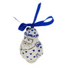 Polish Pottery Santa Claus Ornament 4&quot; Sea Of Hearts