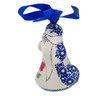 Polish Pottery Santa Claus Ornament 4&quot; Wind-blown Poppies