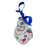 Polish Pottery Santa Claus Ornament 4&quot; Winter Bullfinch