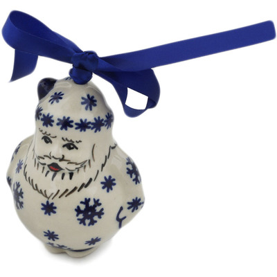 Polish Pottery Santa Claus Ornament 4&quot; Winter Butterfly