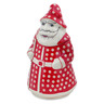 Polish Pottery Santa Shaped Jar 13&quot; Red Eyes UNIKAT