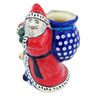 Polish Pottery Santa Shaped Jar 9&quot; Blue Eyed Beauty