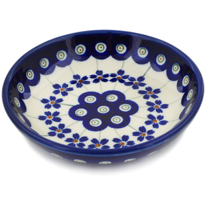 Polish Pottery Saucer 5&quot; Flowering Peacock