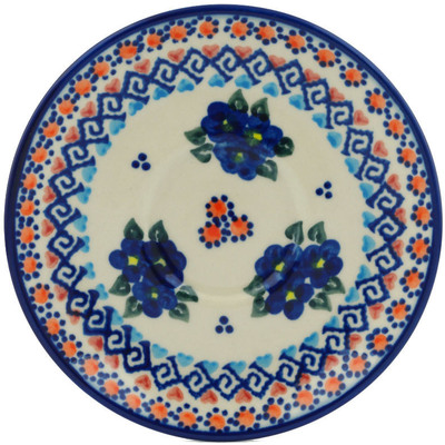 Polish Pottery Saucer 5&quot; Summer Flowers