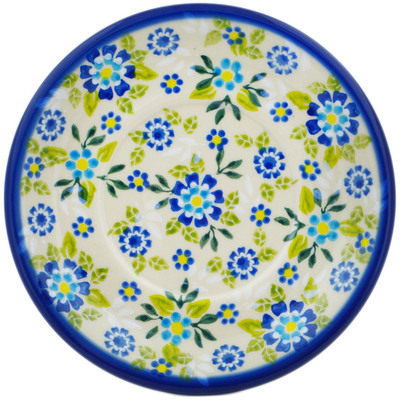 Polish Pottery Saucer 6&quot; Forget-me-not Field
