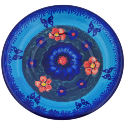 Polish Pottery Saucer 6&quot; Midnight Garden