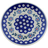 Polish Pottery Saucer 7&quot; Peacock Forget-me-not