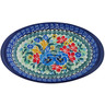 Polish Pottery Saucer 9&quot; Pansy Twins UNIKAT