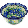 Polish Pottery Scalloped Bowl 6&quot; Morning Glory UNIKAT