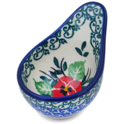 Polish Pottery Scoop 3&quot; Red Pansy