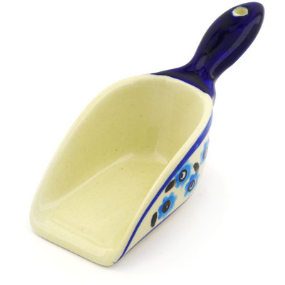 Polish Pottery Scoop 5&quot; Peacock Poppies