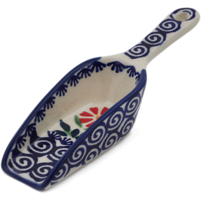 Polish Pottery Scoop 5&quot; Wave Of Flowers