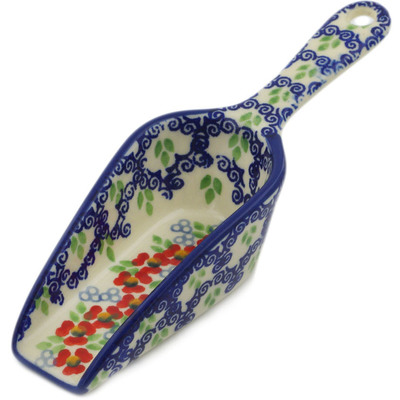 Polish Pottery Scoop 6&quot; Red Chains UNIKAT
