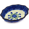 Polish Pottery Serving Bowl 9&quot; Blue Poppies