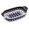 Polish Pottery Serving Dish or Baker Small Peacock Leaves