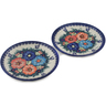 Polish Pottery Set of 2 dessert plates Butterfly Splendor