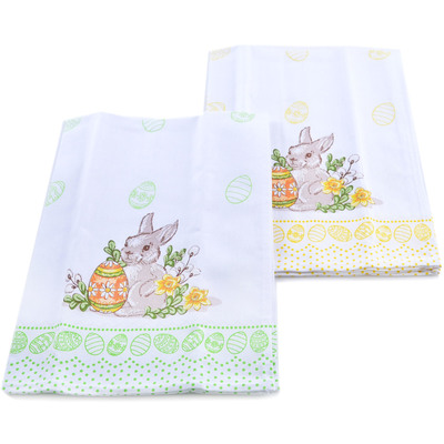 Textile Cotton Set of 2 Kitchen Towels 24&quot; Easter Bunnies Mix
