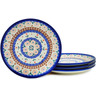 Polish Pottery Set of 4 dessert plates  Amarillo