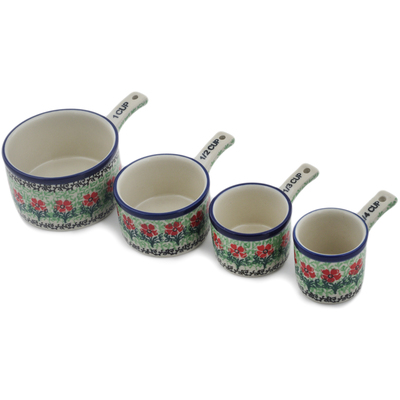 Polish Pottery Set of 4 Measuring Cups  Maraschino